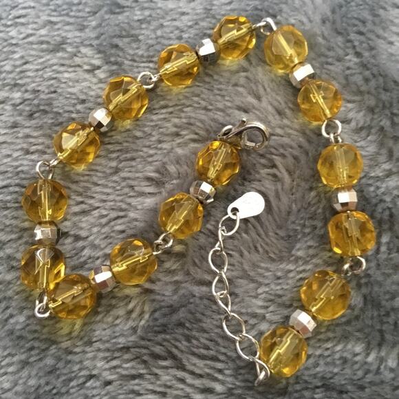 Sterling Silver Yellow Crystals Bracelet - Picture 3 of 6